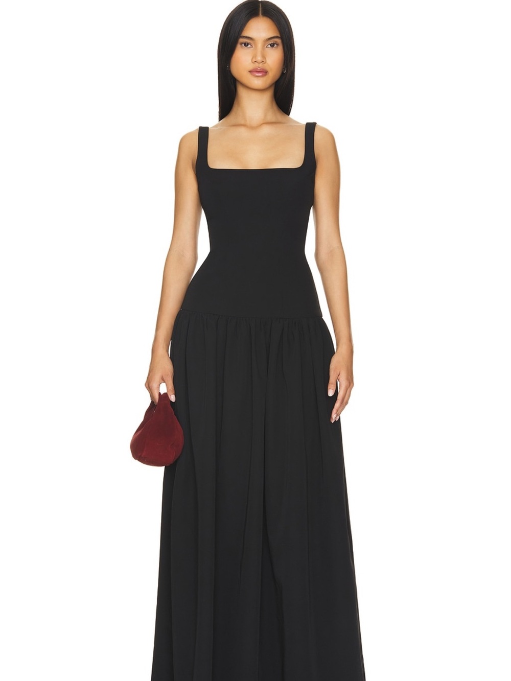 Lovers + Friends Black Square-Neck Maxi Dress